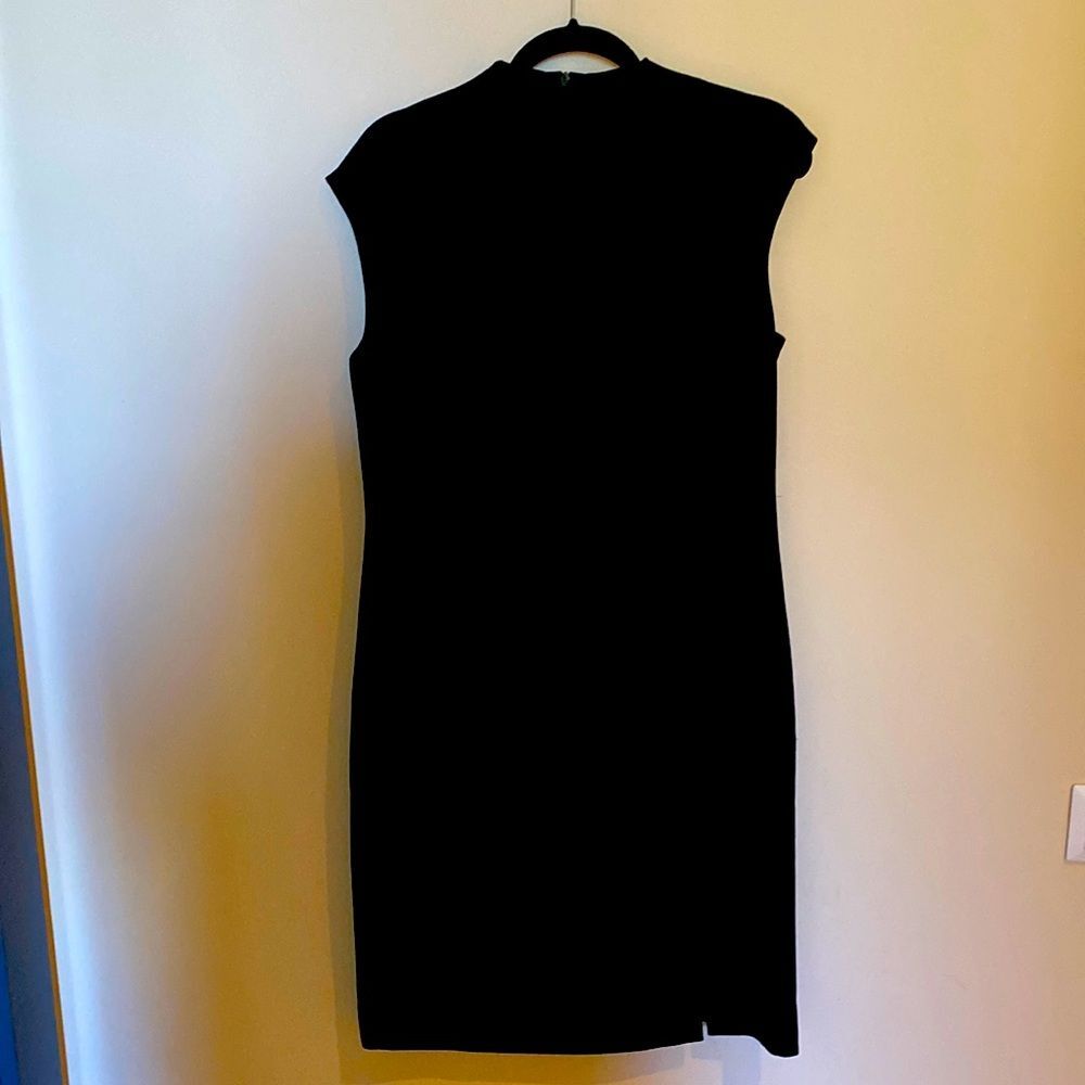 Jones New York Black Sleeveless Asymmetric Dress Size 14 EUC
